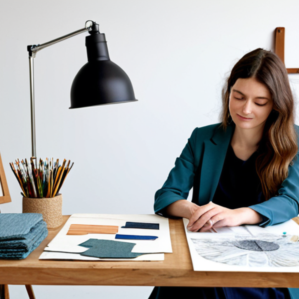 Sustainable Accessory Designer**

"A professional fashion designer in a brightly lit studio, fully clothed in modest, stylish attire, working with innovative, sustainable materials like Piñatex and recycled fabrics, surrounded by design sketches and sample accessories. The scene includes mood boards showcasing natural textures and colors. Focus on the designer's focused expression and the creative atmosphere. Perfect anatomy, well-formed hands, natural pose, appropriate content, safe for work, professional."

**