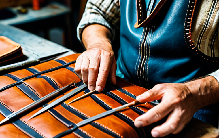 소비자 요구와 지속가능한 악세서리의 관계 - Artisan Craftsmanship**

"A close-up shot of a skilled artisan carefully hand-stitching a leather ba...