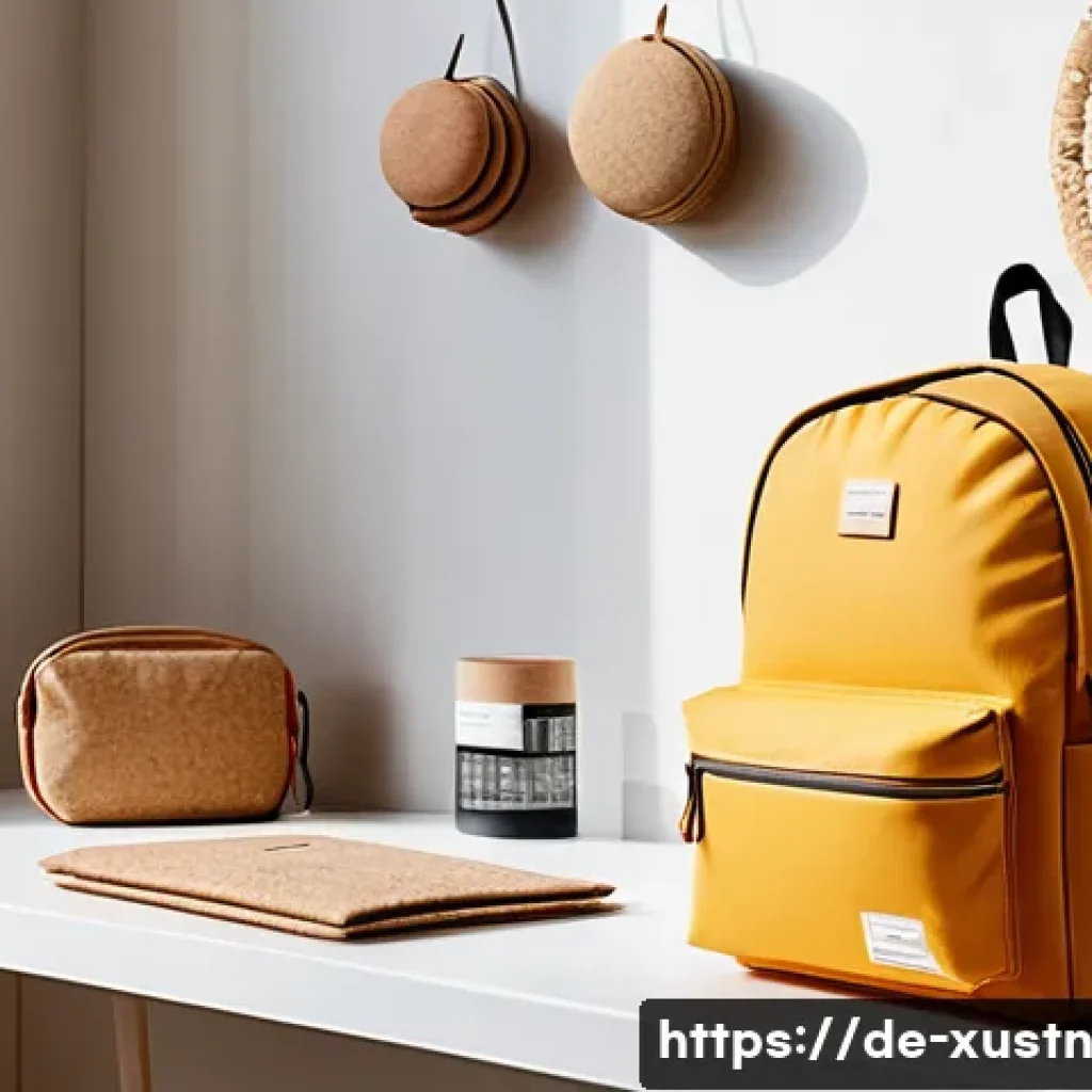 악세서리 브랜드의 지속 가능한 이미지 구축 - A close-up scene of sustainable accessories made from natural and recycled materials, featuring eco-...