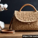 Home 18 악세서리와 지속가능한 라이프스타일 - A stylish scene featuring a handcrafted cork handbag placed on a rustic wooden table, surrounded by ...