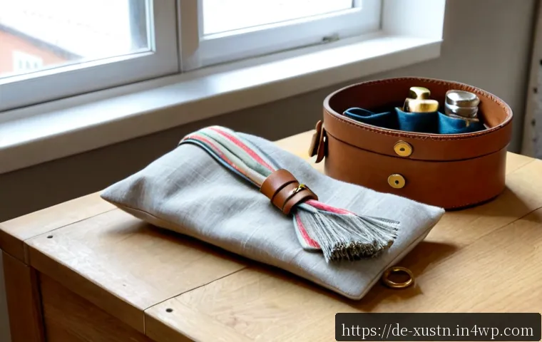 Home 17 지속가능성 있는 악세서리 활용 방법 - Photorealistic overhead flat lay of sustainable accessory reuse on a light oak table: a neutral line...
